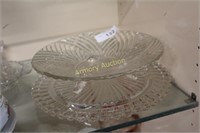 PRESSED GLASS FOOTED BOWL - CAKE PLATE