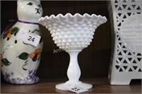 MILK GLASS HOBNAIL COMPOTE