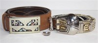 Pair Nicely Decorated Belts with Fancy Buckles