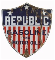 Republic  Motor Oils S/S Porcelain Sign