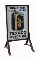 Texaco Motor Oil D/S Porcelain Sign