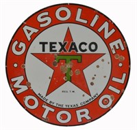 Black T Texaco Motor Oil D/S Porcelain Sign
