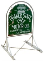 Quaker State Motor Oil  D/S Porcelain  Sign