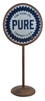 Pure Oil D/S Porcelain Lollipop Sign