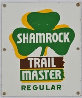 Shamrock Gas "Trail Master" Porcelain Pump Sign