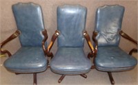 3 PC LEATHER EXECUTIVE OFFICE CHAIRS