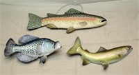 paint decorated wooden carved fish &