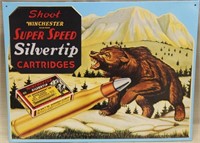 Winchester silver tip cartridge metal advertising