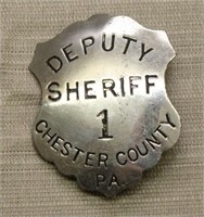 Chester County Sheriff's Deputy badge, early