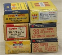 assorted lot of early vintage ammo boxes empty,