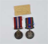 Two Canadian WWII service medals