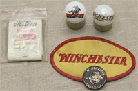 Winchester advertising lot -- 2 marbles on