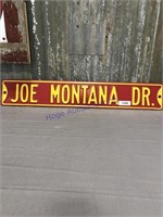 Joe Montana DR. metal sign