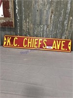 K. C. Chiefs AVE. metal sign