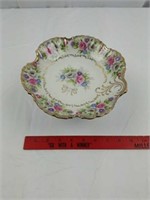 Vintage footed floral dish, bouquet by Stafford