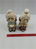 Ceramic Grandma and Grandpa figurines