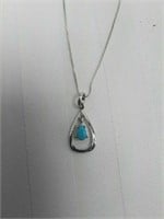 925 turquoise, silver pendant necklace & earrings