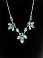 Napier necklace, blue rhinestones & earrings