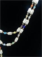 Multi colored bead and magnet necklace & earrings