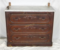 Antique 40" Marble Top Mahogany Dresser