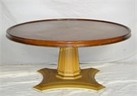 Vintage 32"  Mid Century Wood Round Coffee Table