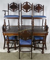 Vtg Randolph Furniture Wood Dining Table & 6 Chair