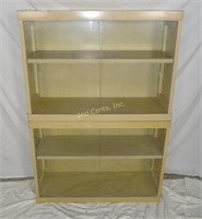 Two 36" Vtg Glass Front Wood Book Case