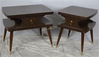 2  Mid Century Faux Wood '60s End & Accent Tables