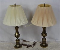 Pair Of Stiffel Mid Century Brass Lamps 38" Tall