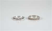 Two white gold and diamond rings