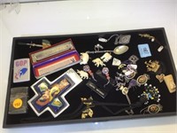TRAY LOT LIGHTERS, JEWELRY, SOME STERLING & MORE