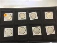 TRAY LOT OF SILVER PEACE DOLLARS,