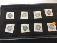 TRAY LOT OF 50 CENT PIECES, 1907,1908,