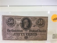 CONFEDERATE  50 CENTS NOTE