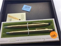 12KT GOLD FILLED CROSS INK PENS WITH BOX