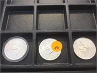3  1 OZ SILVER ROUNDS,