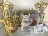 COLLECTION OF ASIAN DECOR, VASES, JARS 7 MORE