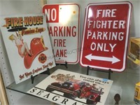 FIREFIGHTER PARKING ONLY SIGN, NO PARKING