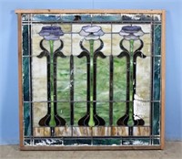 Art Nouveau Stain Glass Window C. 1910