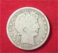 1905 S Barber Half Dollar