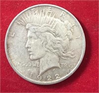 1922 Peace Dollar XF+