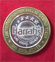 Harrah's Ten Dollar Gaming Token (.999 Silver)