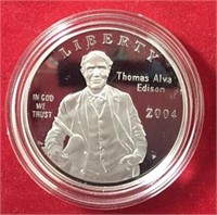 2004 Thomas Edison Commemorative Silver Dollar