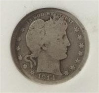 1914 Barber Quarter (90% Silver)