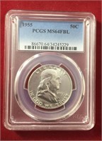 1955 Franklin Half Dollar PCGS MS64FBL