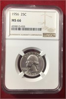 1956 25C NGC MS66