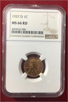 1937 D 1C NGC MS66RD