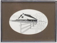 Original Farmhouse Sketch by Jane Adele Lombardi