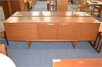 MID CENTURY SIDEBOARD WITH SOME STAINS ON TOP,