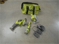 Ryobi Tool Set with 2 batteries and carrying bag